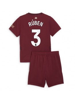 Billige Manchester City Ruben Dias #3 Tredjedraktsett Barn 2024-25 Kortermet (+ Korte bukser)